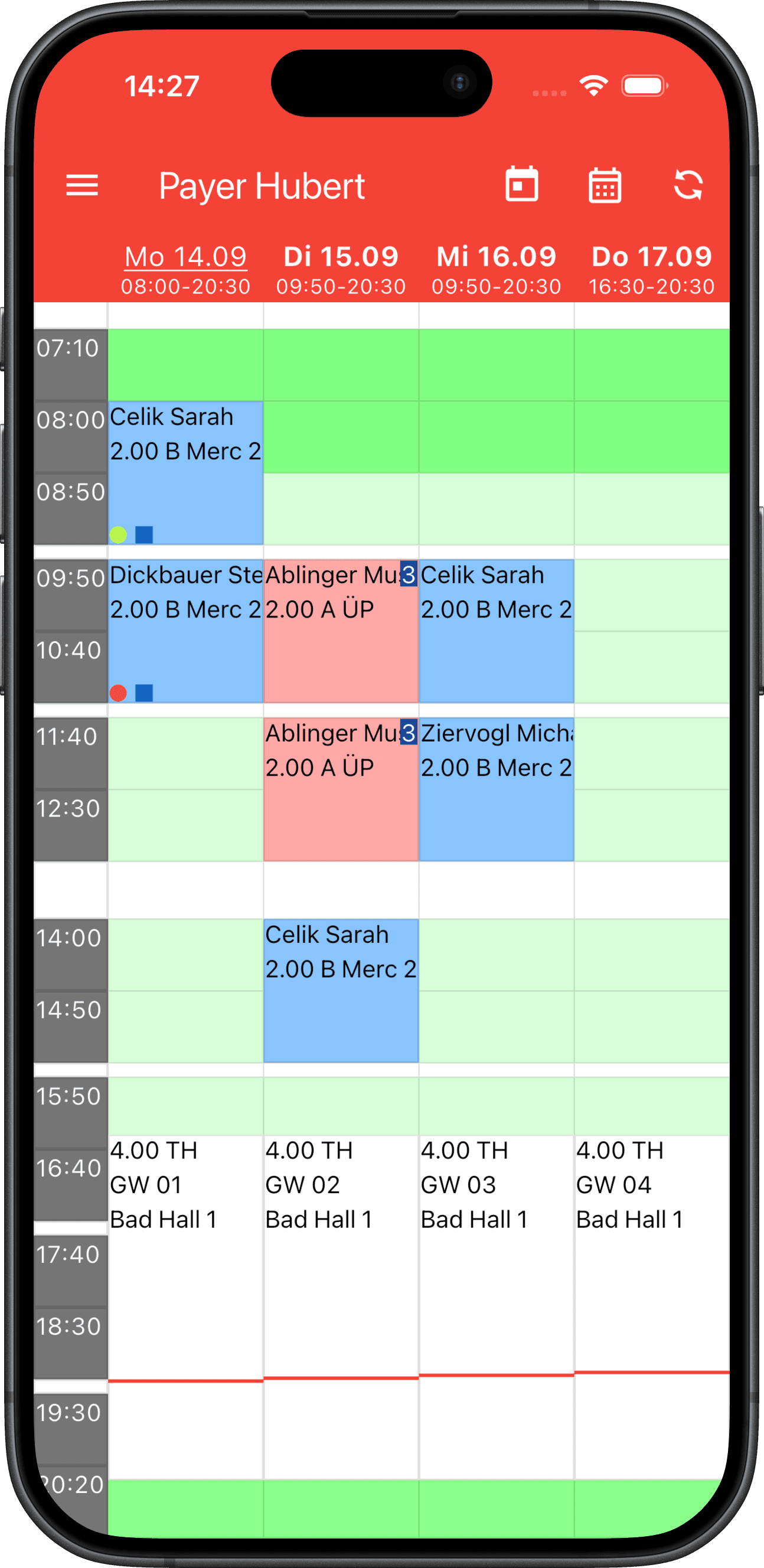 2ndLIFE Mobile – Wochenplan des Fahrlehrers