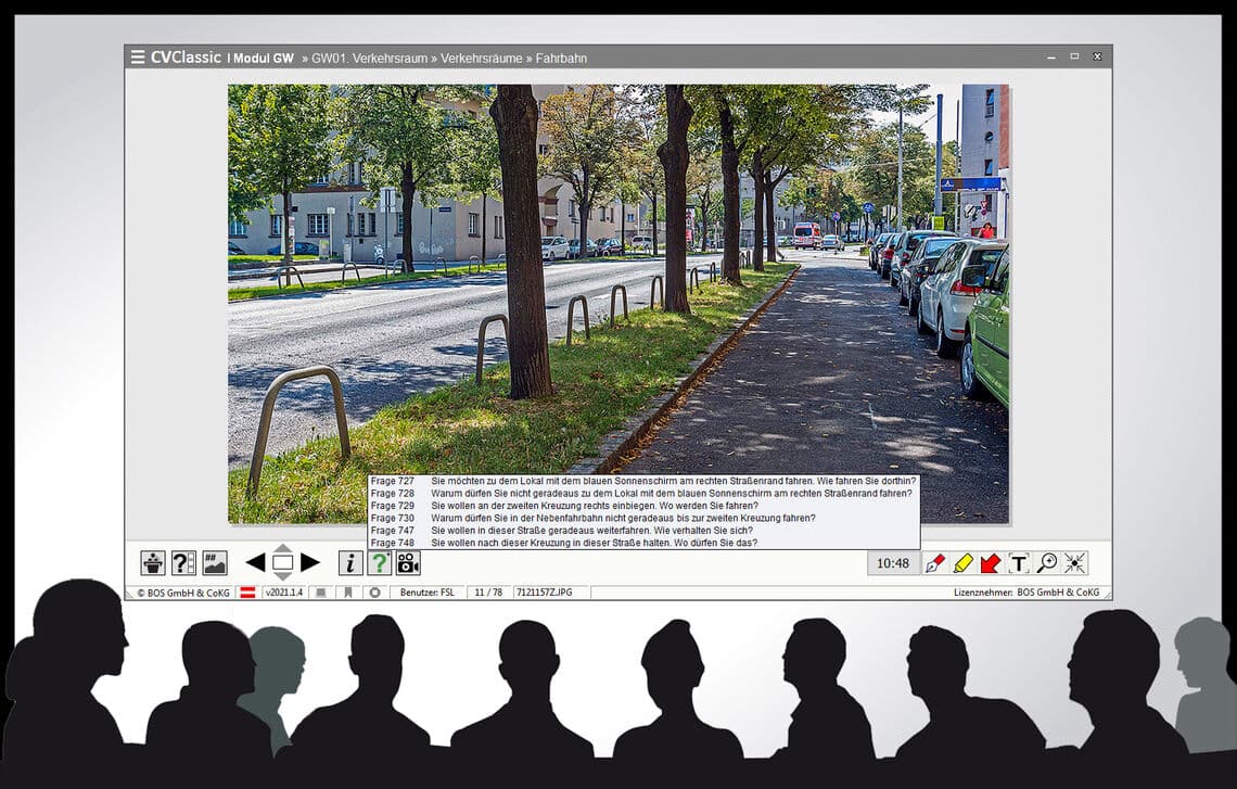 ComVor: Prüfungsfragen zu einem Verkehrsbild
